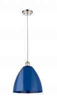 Innovations Lighting 516-1P-PN-MBD-12-BL - Plymouth - 1 Light - 12 inch - Polished Nickel - Cord hung - Mini Pendant