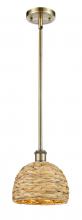 Innovations Lighting 516-1S-AB-RBD-8-NAT - Woven Rattan - 1 Light - 8 inch - Antique Brass - Mini Pendant