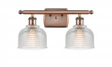 Innovations Lighting 516-2W-AC-G412 - Dayton - 2 Light - 16 inch - Antique Copper - Bath Vanity Light