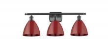 Innovations Lighting 516-3W-BK-MBD-75-RD - Plymouth - 3 Light - 28 inch - Matte Black - Bath Vanity Light