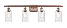 Innovations Lighting 516-4W-AC-G802 - Clymer - 4 Light - 34 inch - Antique Copper - Bath Vanity Light