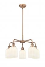 Innovations Lighting 516-5CR-AC-G559-5GWH - Bridal Veil - 5 Light - 23 inch - Antique Copper - Chandelier