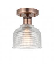 Innovations Lighting 616-1F-AC-G412 - Dayton - 1 Light - 6 inch - Antique Copper - Flush Mount