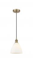 Innovations Lighting 616-1P-AB-GBD-751-LED - Bristol - 1 Light - 8 inch - Antique Brass - Cord hung - Mini Pendant