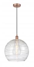 Innovations Lighting 616-1P-AC-G1213-14 - Athens Deco Swirl - 1 Light - 14 inch - Antique Copper - Cord hung - Pendant