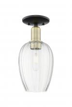 Innovations Lighting 716-1C-BAB-G457-6CL - Preston Flute - 1 Light - 6 inch - Black Antique Brass - Semi-Flush Mount