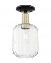 Innovations Lighting 716-1C-BAB-G460-7CL - Preston Cylinder - 1 Light - 6 inch - Black Antique Brass - Semi-Flush Mount