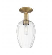 Innovations Lighting 716-1C-BB-G457-6CL - Preston Flute - 1 Light - 6 inch - Brushed Brass - Semi-Flush Mount