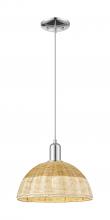 Innovations Lighting 716-1P-PC-NBD2-12-NAT - Natural Ballston Dome - 1 Light - 6 inch - Polished Chrome - Cord hung - Mini Pendant