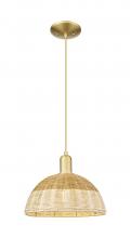 Innovations Lighting 716-1P-SG-NBD2-12-NAT - Natural Ballston Dome - 1 Light - 6 inch - Satin Gold - Cord hung - Mini Pendant