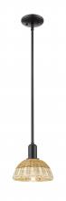 Innovations Lighting 716-1S-BK-NBD2-75-NAT - Natural Ballston Dome - 1 Light - 6 inch - Matte Black - Mini Pendant