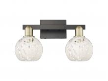 Innovations Lighting 716-2W-BAB-G1216-6WM - White Mouchette - 2 Light - 17 inch - Black Antique Brass - Bath Vanity Light