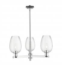 Innovations Lighting 716-3CR-PC-G457-6CL - Preston Flute - 3 Light - 18 inch - Polished Chrome - Flush Mount