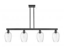 Innovations Lighting 716-4I-BK-G457-6CL - Preston Flute - 4 Light - 48 inch - Matte Black - Cord hung - Island Light
