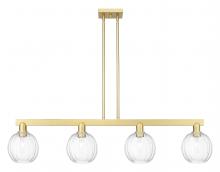 Innovations Lighting 716-4I-SG-G458-7CL - Preston Globe - 4 Light - 48 inch - Satin Gold - Cord hung - Island Light
