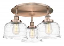 Innovations Lighting 916-3C-AC-G713 - Bell - 3 Light - 20 inch - Antique Copper - Flush Mount