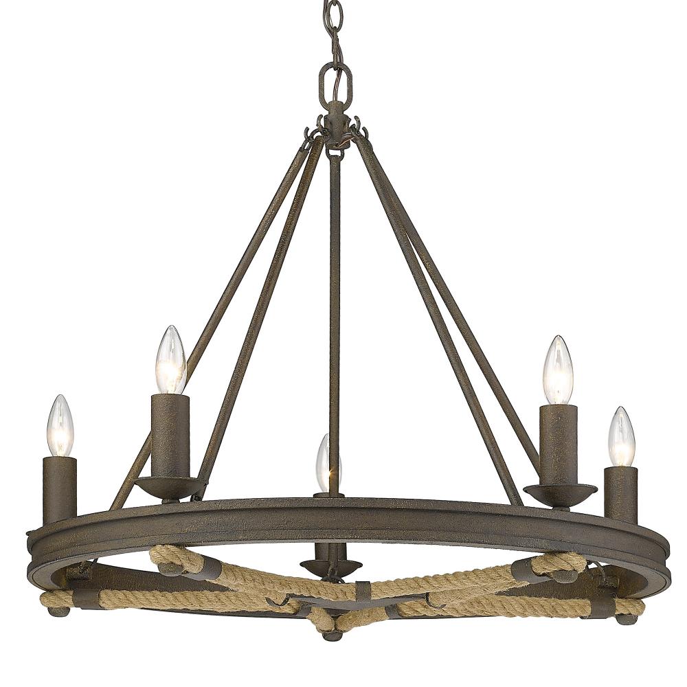 Stokes 5 Light Chandelier in Dark Rust