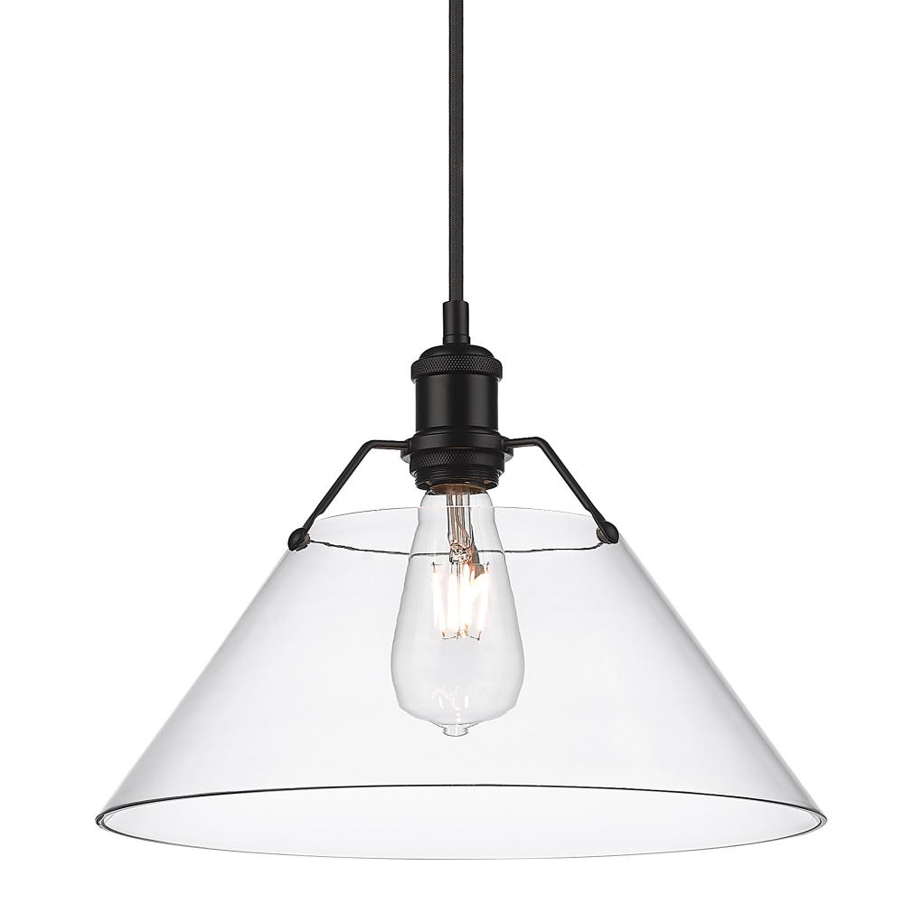 Orwell 14&#34; Wide Large Pendant in Matte Black with Clear Glass
