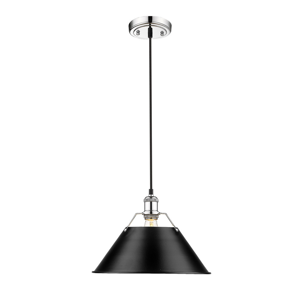 Orwell 14&#34; Wide Large Pendant in Chrome with Matte Black