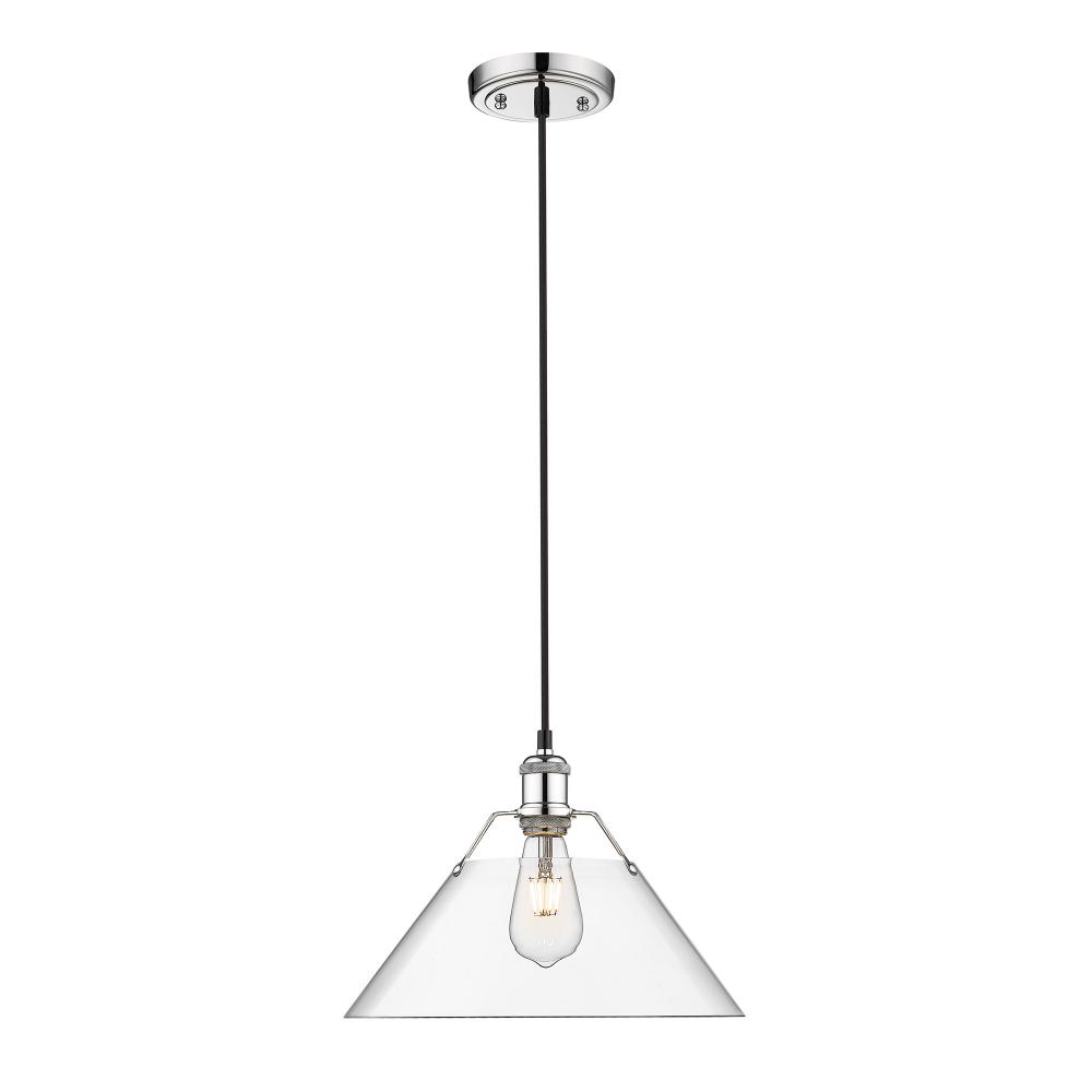 Orwell 14&#34; Wide Large Pendant in Chrome with Clear Glass