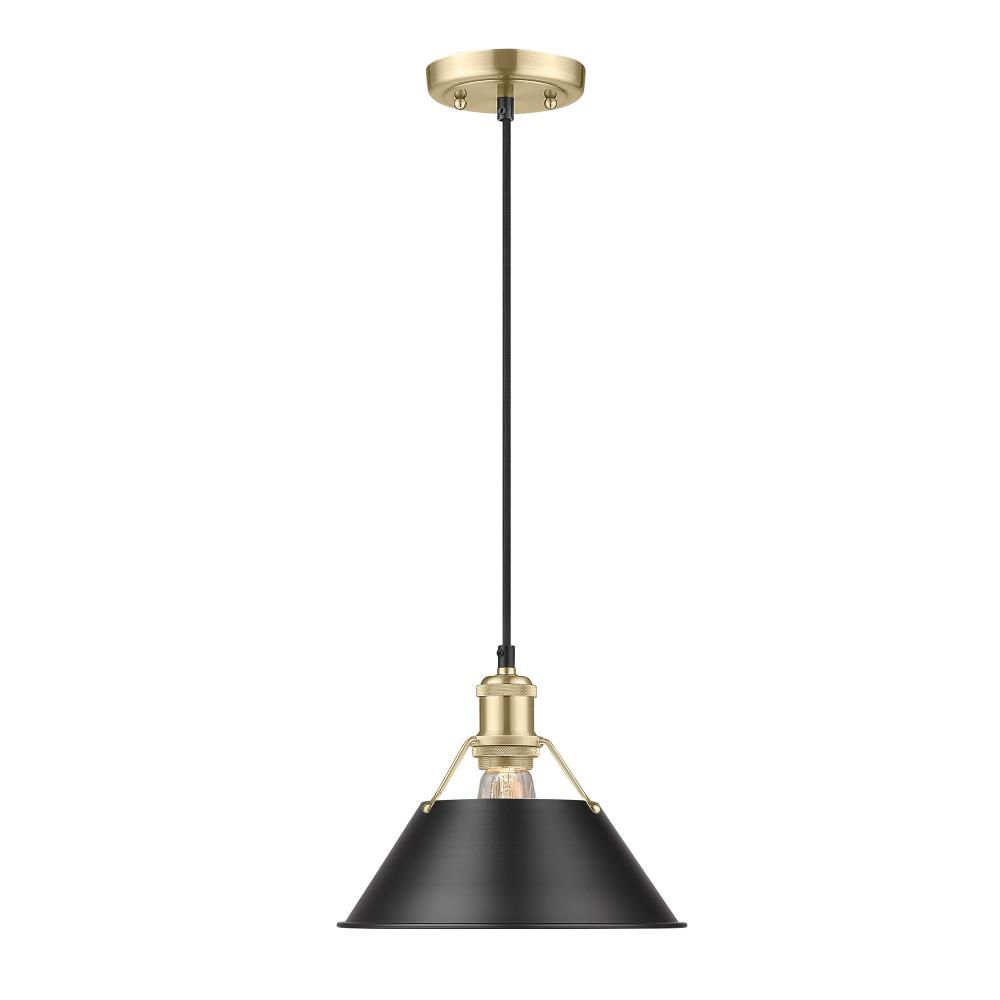 Orwell 10&#34; Wide Medium Pendant in Brushed Champagne Bronze with Matte Black