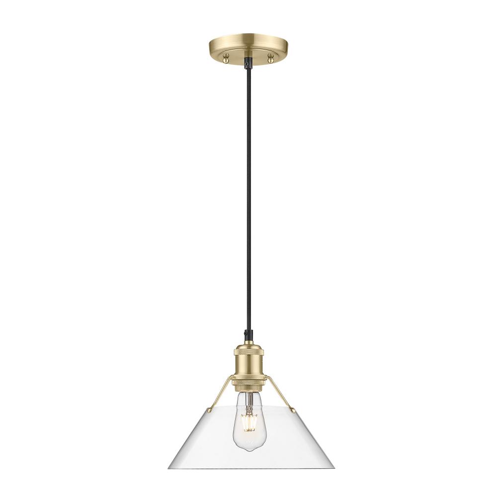 Orwell 10&#34; Wide Medium Pendant in Brushed Champagne Bronze with Clear Glass