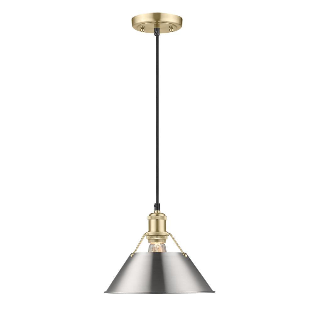 Orwell 10&#34; Wide Medium Pendant in Brushed Champagne Bronze with Pewter