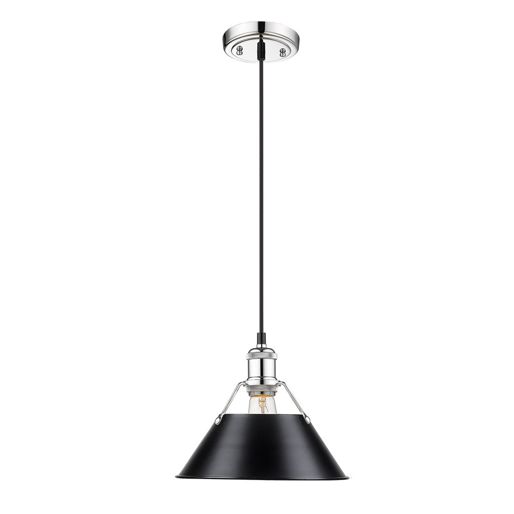 Orwell 10&#34; Wide Medium Pendant in Chrome with Matte Black