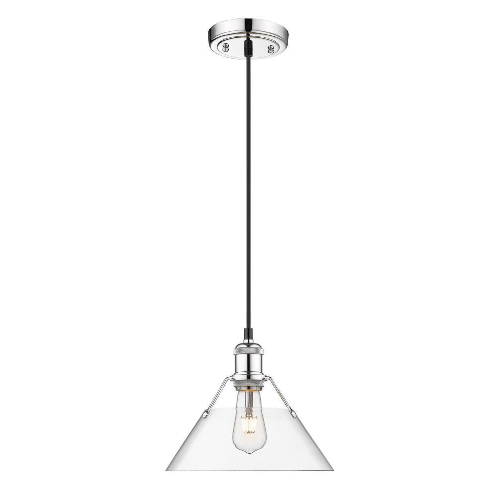 Orwell 10&#34; Wide Medium Pendant in Chrome with Clear Glass