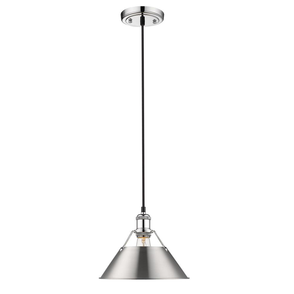 Orwell 10&#34; Wide Medium Pendant in Chrome with Pewter