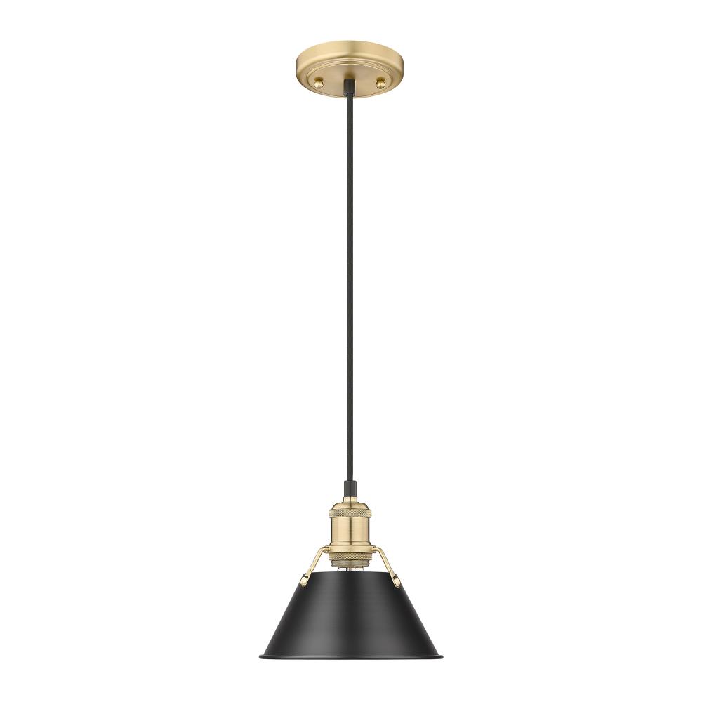 Orwell 7.5&#34; Wide Small Pendant in Brushed Champagne Bronze with Matte Black