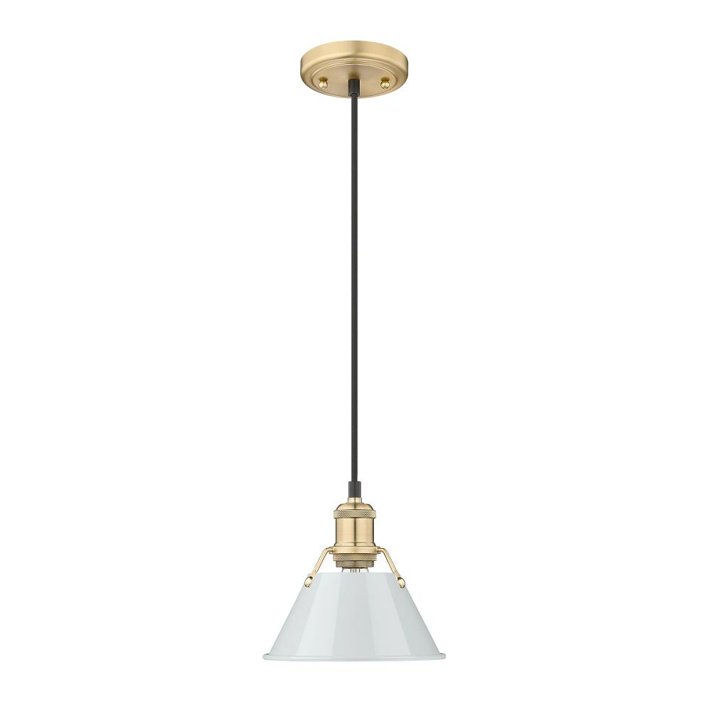 Orwell 7.5&#34; Wide Small Pendant in Brushed Champagne Bronze with Dusky Blue