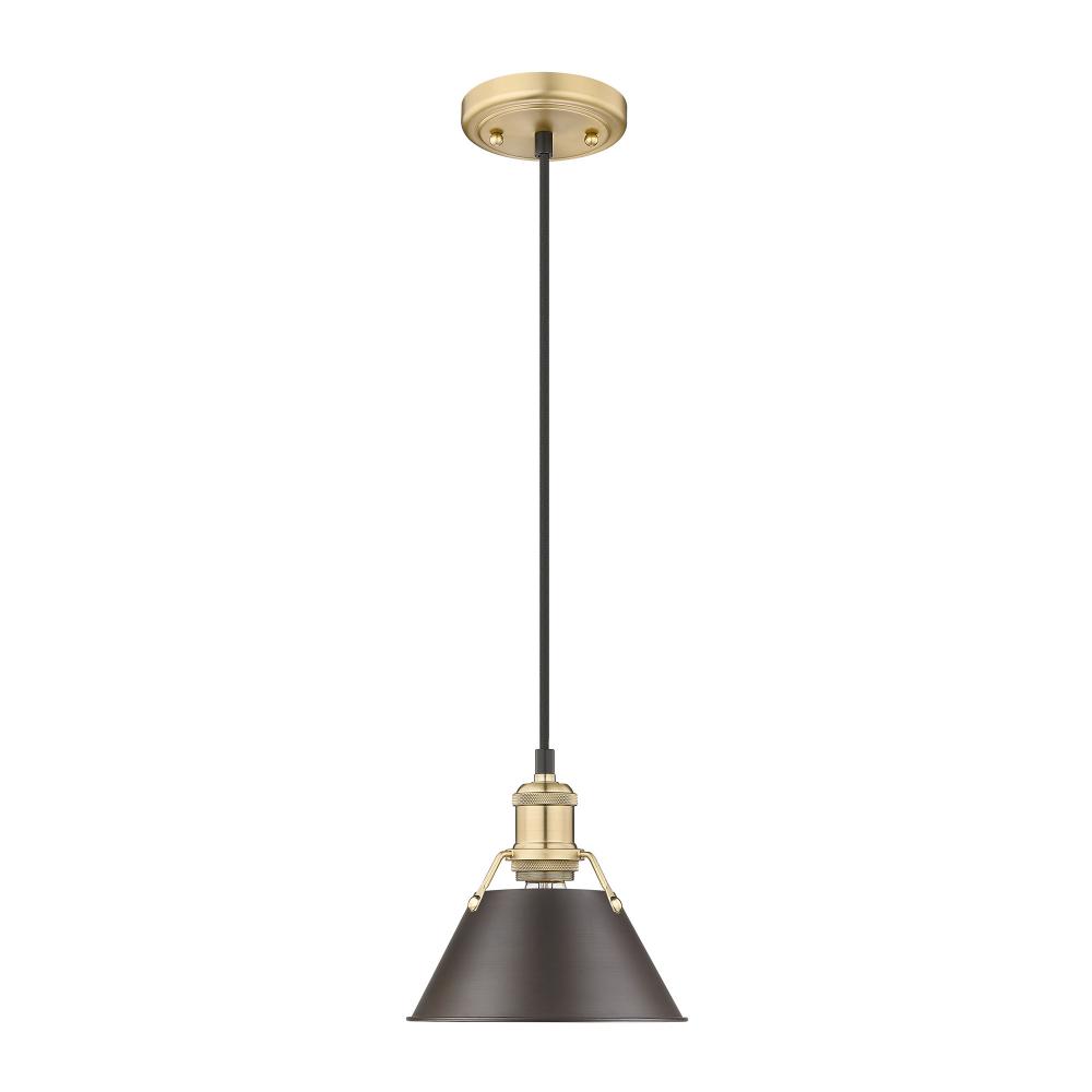 Orwell 7.5&#34; Wide Small Pendant in Brushed Champagne Bronze with Rubbed Bronze