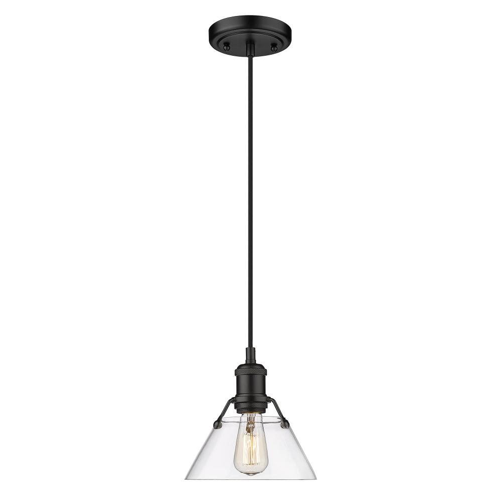 Orwell 7.5&#34; Wide Small Pendant in Matte Black with Clear Glass