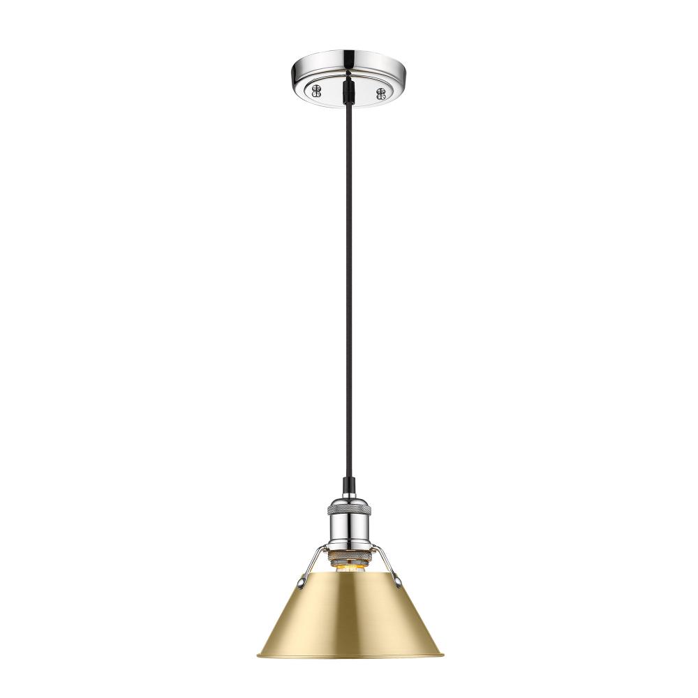 Orwell 7.5&#34; Wide Small Pendant in Chrome with Brushed Champagne Bronze