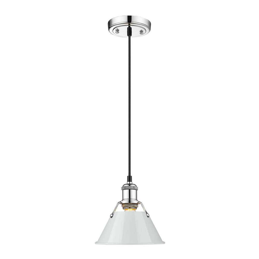 Orwell 7.5&#34; Wide Small Pendant in Chrome with Dusky Blue