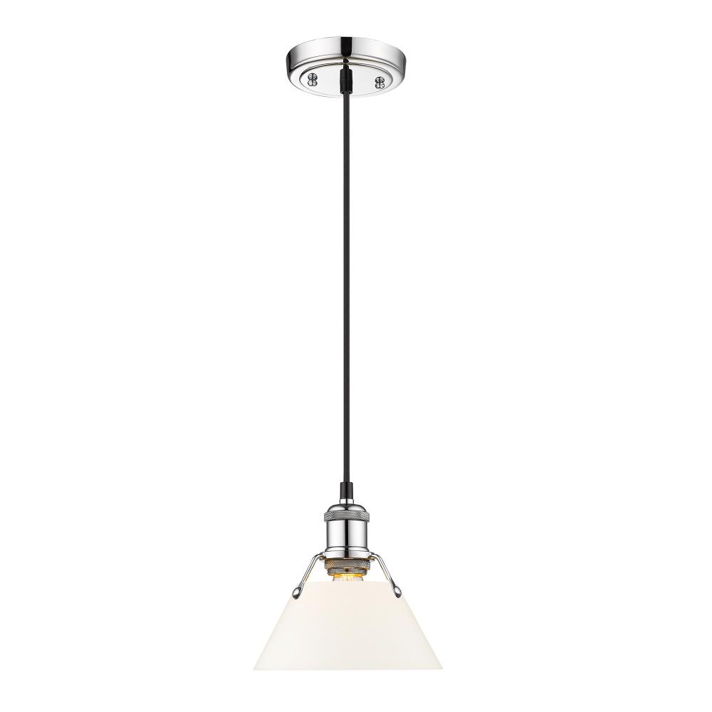 Orwell 7.5&#34; Wide Small Pendant in Chrome with Opal Glass