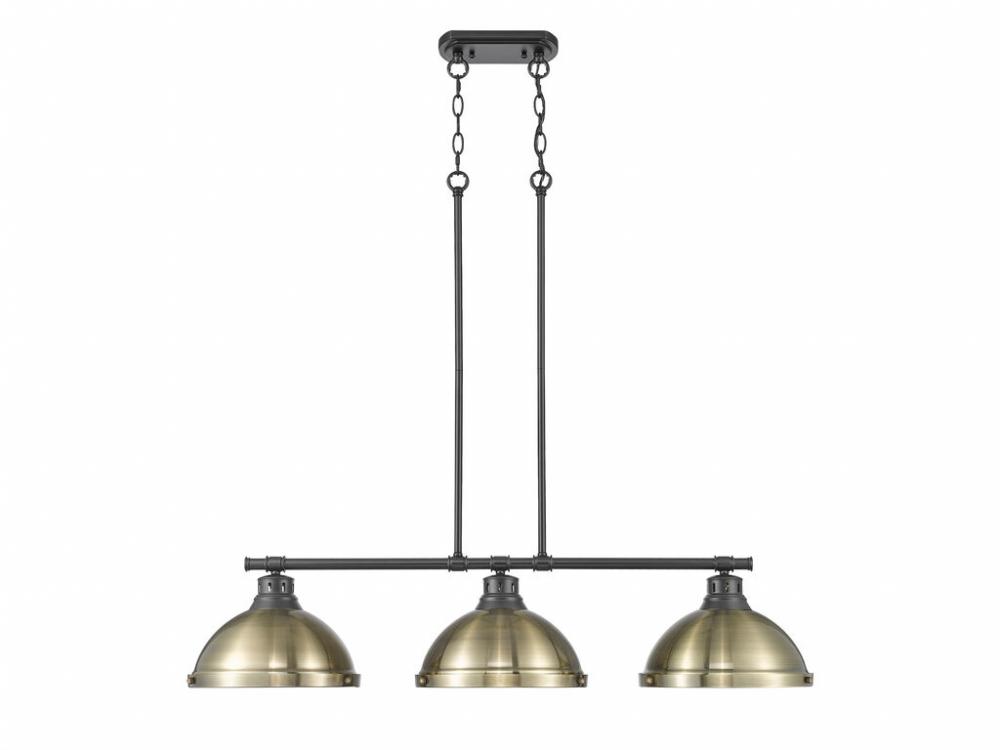 Duncan 1-Light Pendant with Chain in Rubbed Bronze with Matte Navy