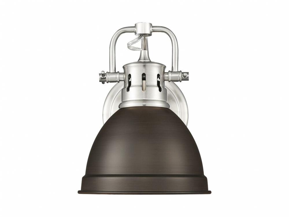 Duncan 1-Light Bath Vanity in Pewter with Rubbed Bronze