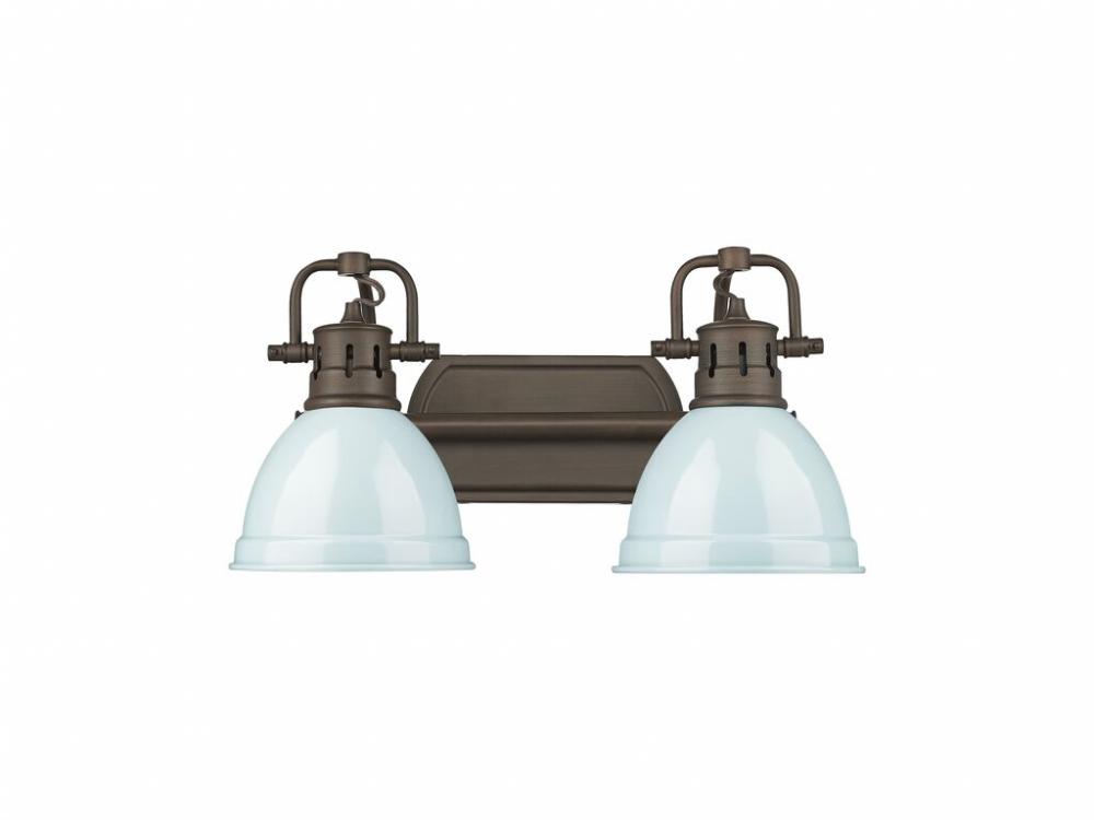 Duncan 2-Light Bath Vanity in Rubbed Bronze with Seafoam