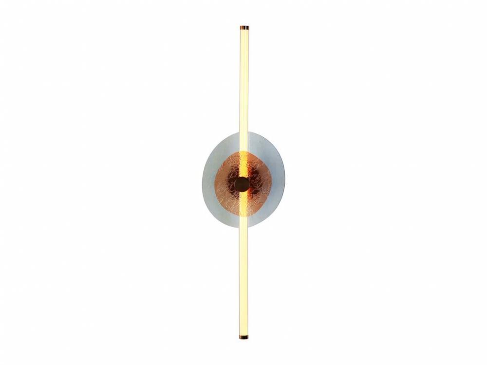 Colorella LED 39&#34; Wall Sconce in Rose Gold with Hammered Blue Shade
