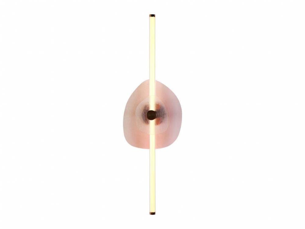 Colorella LED 39&#34; Wall Sconce in Rose Gold with Pink Seeded Shade