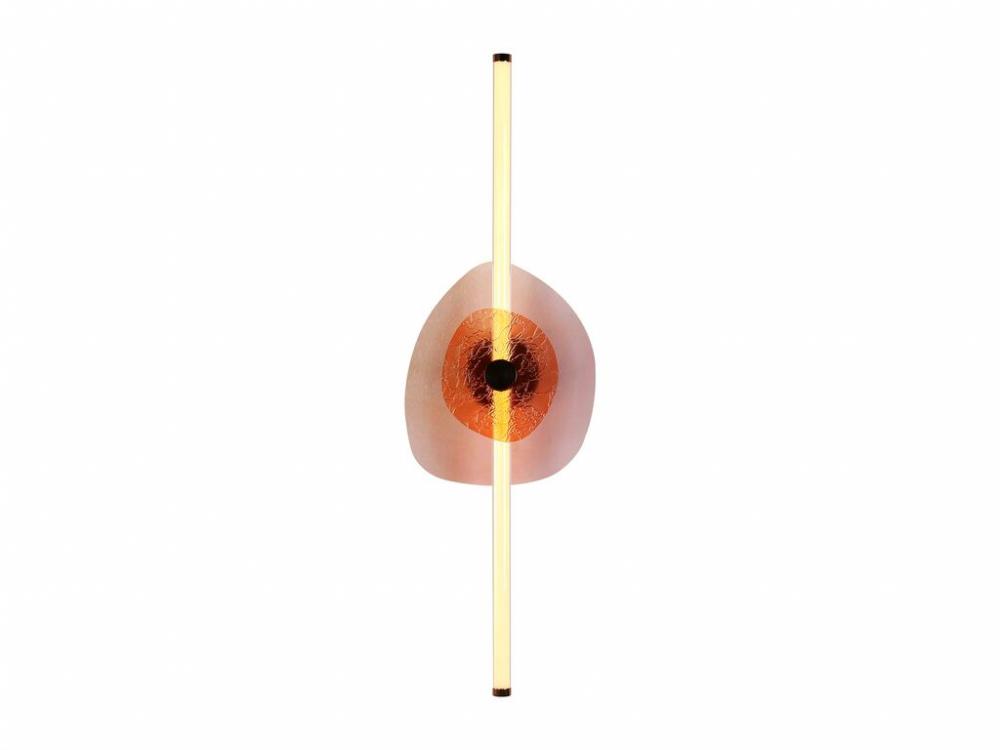Colorella LED 39&#34; Wall Sconce in Rose Gold with Pink Seeded Shade