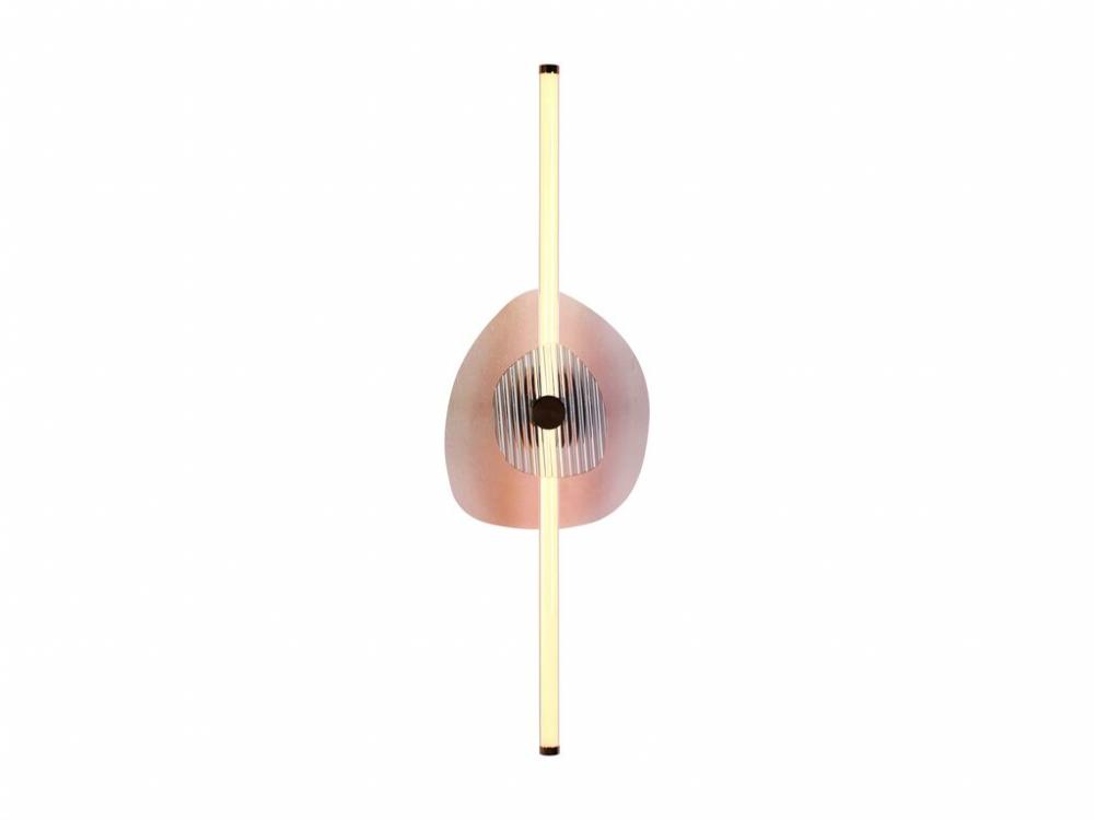 Colorella LED 39&#34; Wall Sconce in Rose Gold with Pink Seeded Shade