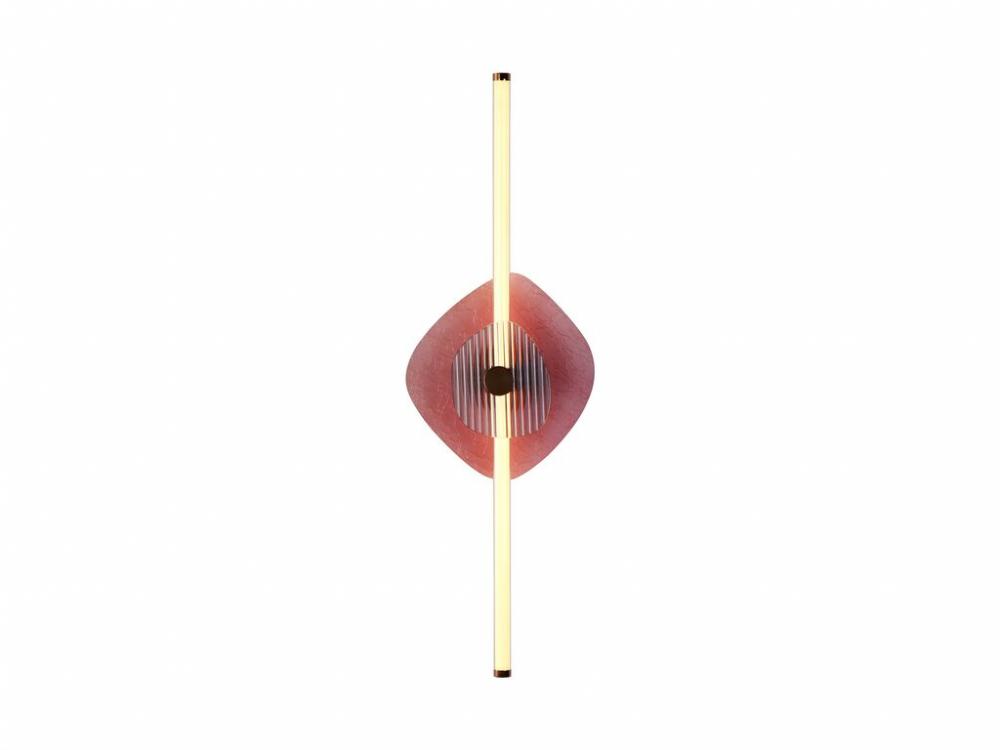 Colorella LED 39&#34; Wall Sconce in Rose Gold with Hammered Purple Shade