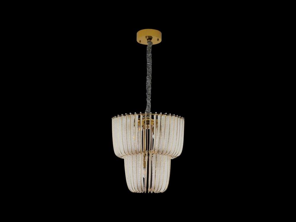 Shahi 2 Tier - 9-Light Chandelier in Titanium Gold