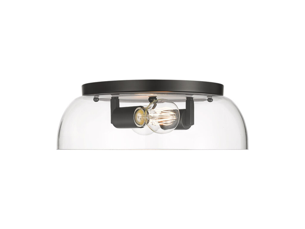 Duncan 14&#34; Flush Mount in Matte Black with Clear Glass