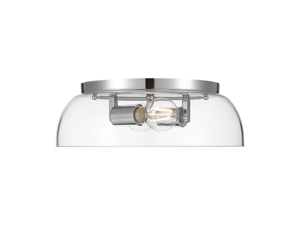Duncan 14&#34; Flush Mount in Chrome with Clear Glass