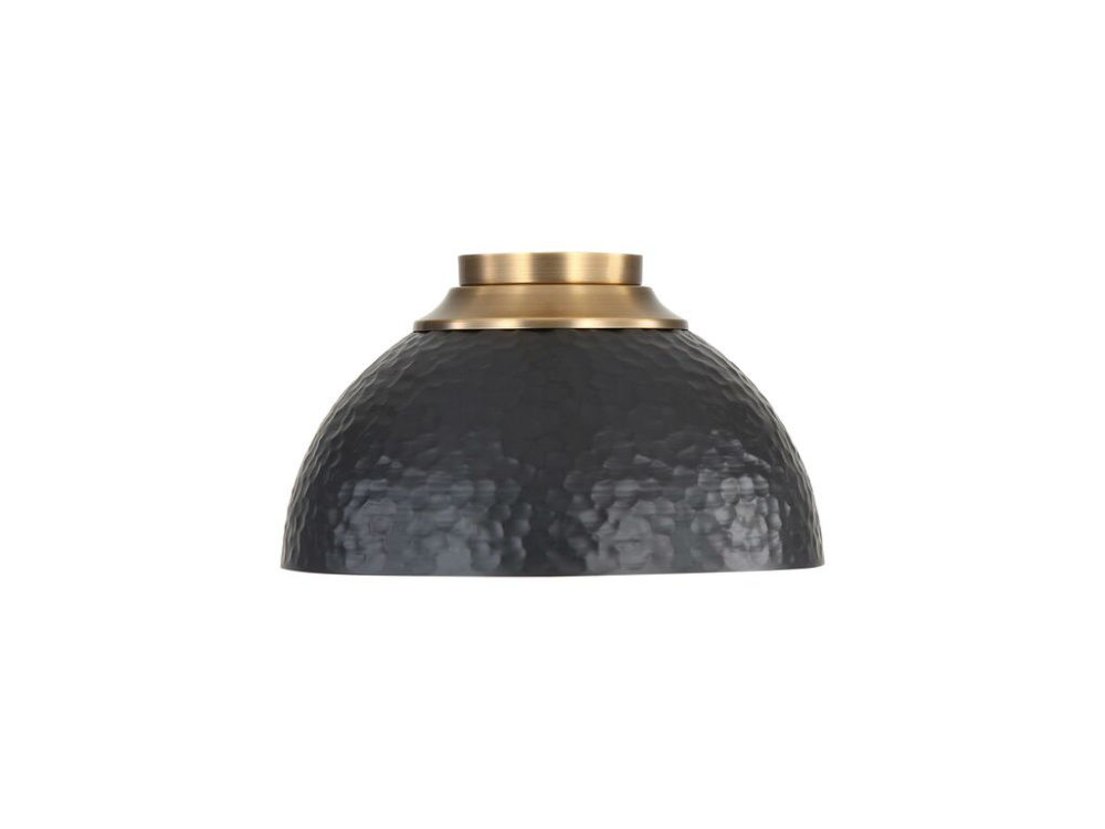 Shepard 3-Light Flush Mount in Modern Brass with Matte Black