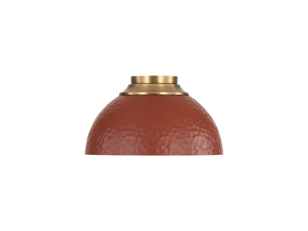 Shepard 3-Light Flush Mount in Modern Brass with Russet Clay